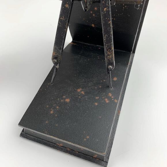 Sterling Architect Compass Bookends Rusted Black Finish Set of Two - Picture 5 of 9